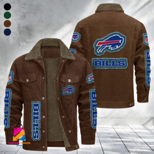 Buffalo Bills NFL Style Fleece Thermal Cotton Jacket For Fans