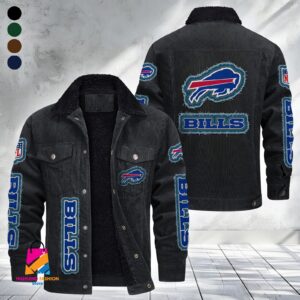 Buffalo Bills NFL Style Fleece Thermal Cotton Jacket For Fans