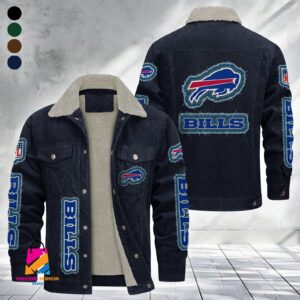 Buffalo Bills NFL Style Fleece Thermal Cotton Jacket For Fans