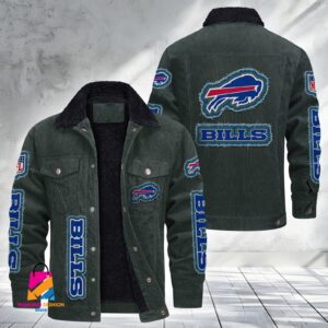 Buffalo Bills NFL Style Fleece Thermal Cotton Jacket For Fans