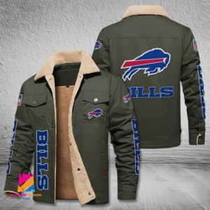 Buffalo Bills NFL Style Fleece Thermal Cotton Jacket For Fans
