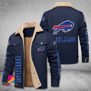 Buffalo Bills NFL Style Fleece Thermal Cotton Jacket For Fans