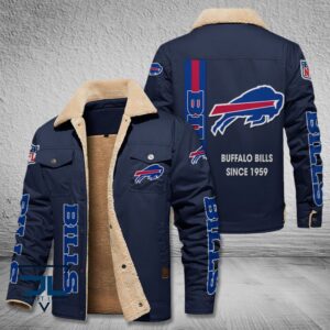 Buffalo Bills NFL Style Fleece Thermal Cotton Jacket For Fans