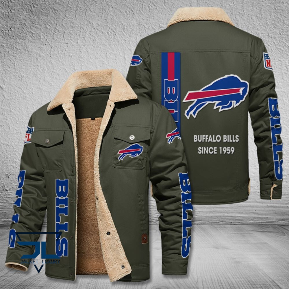 Buffalo Bills NFL Style Fleece Thermal Cotton Jacket For Fans