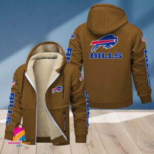 Buffalo Bills NFL Style Fleece Zip Hoodie Jacket For Fans