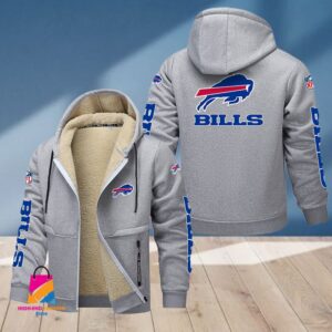Buffalo Bills NFL Style Fleece Zip Hoodie Jacket For Fans