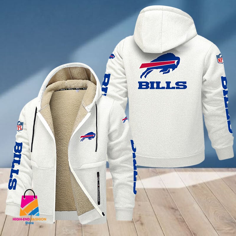 Buffalo Bills NFL Style Fleece Zip Hoodie Jacket For Fans