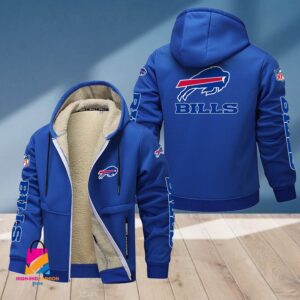 Buffalo Bills NFL Style Fleece Zip Hoodie Jacket For Fans