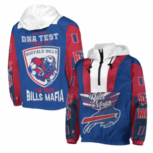 Buffalo Bills NFL Style Half-Zip Hoodie Jacket For Fans