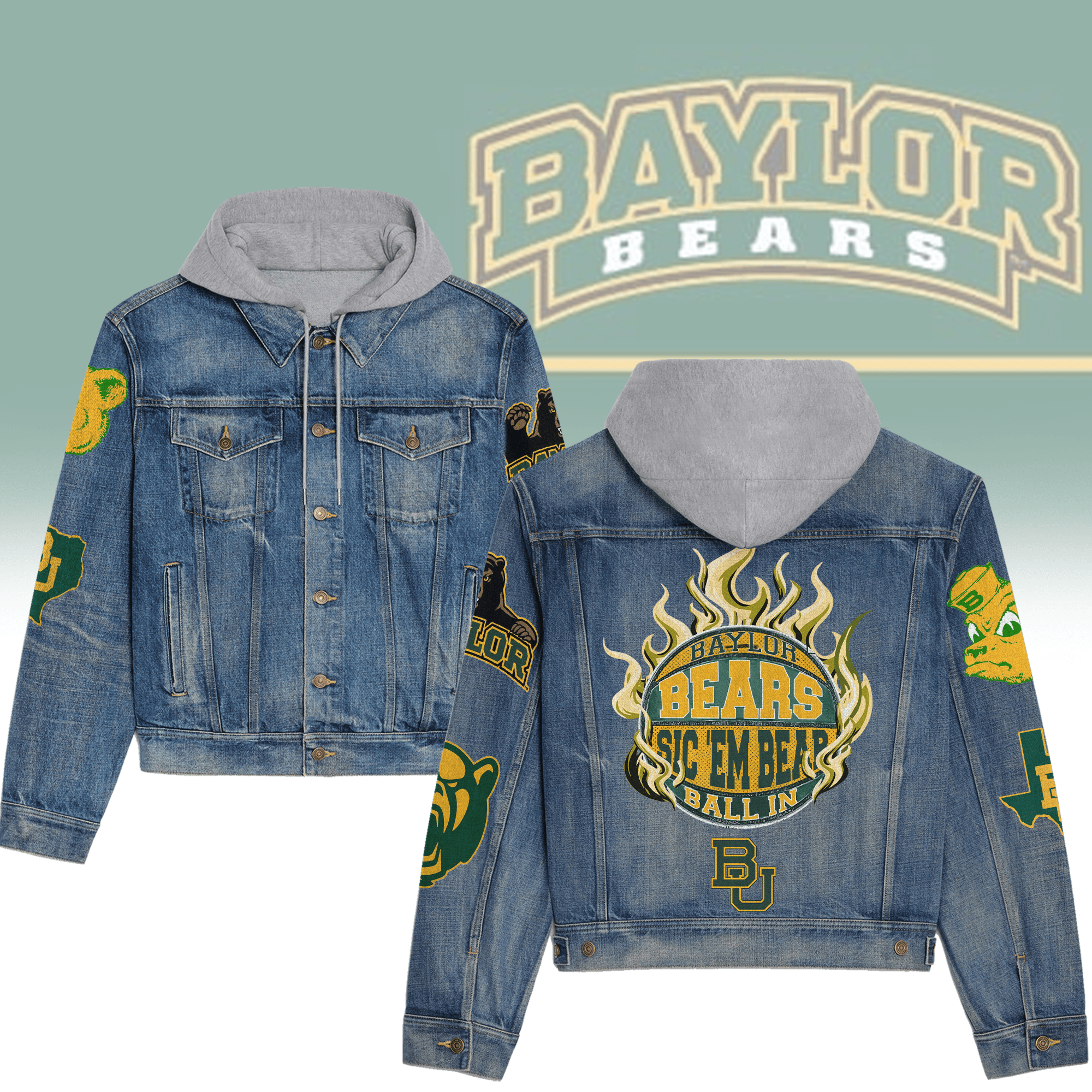 Buffalo Bills NFL Style Hooded Denim Jacket For Fans