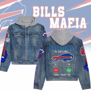 Buffalo Bills NFL Style Hooded Denim Jacket For Fans