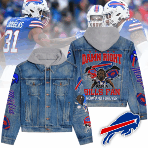 Buffalo Bills NFL Style Hooded Denim Jacket For Fans