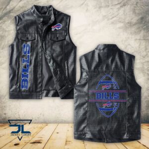 Buffalo Bills NFL Style Sleeveless Leather Jacket For Fans