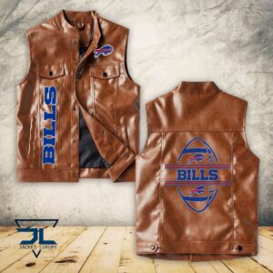 Buffalo Bills NFL Style Sleeveless Leather Jacket For Fans