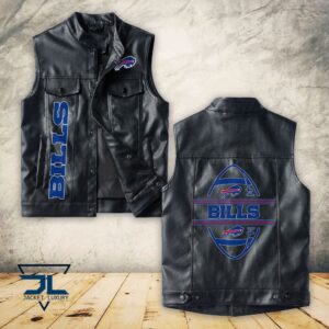 Buffalo Bills NFL Style Sleeveless Leather Jacket For Fans