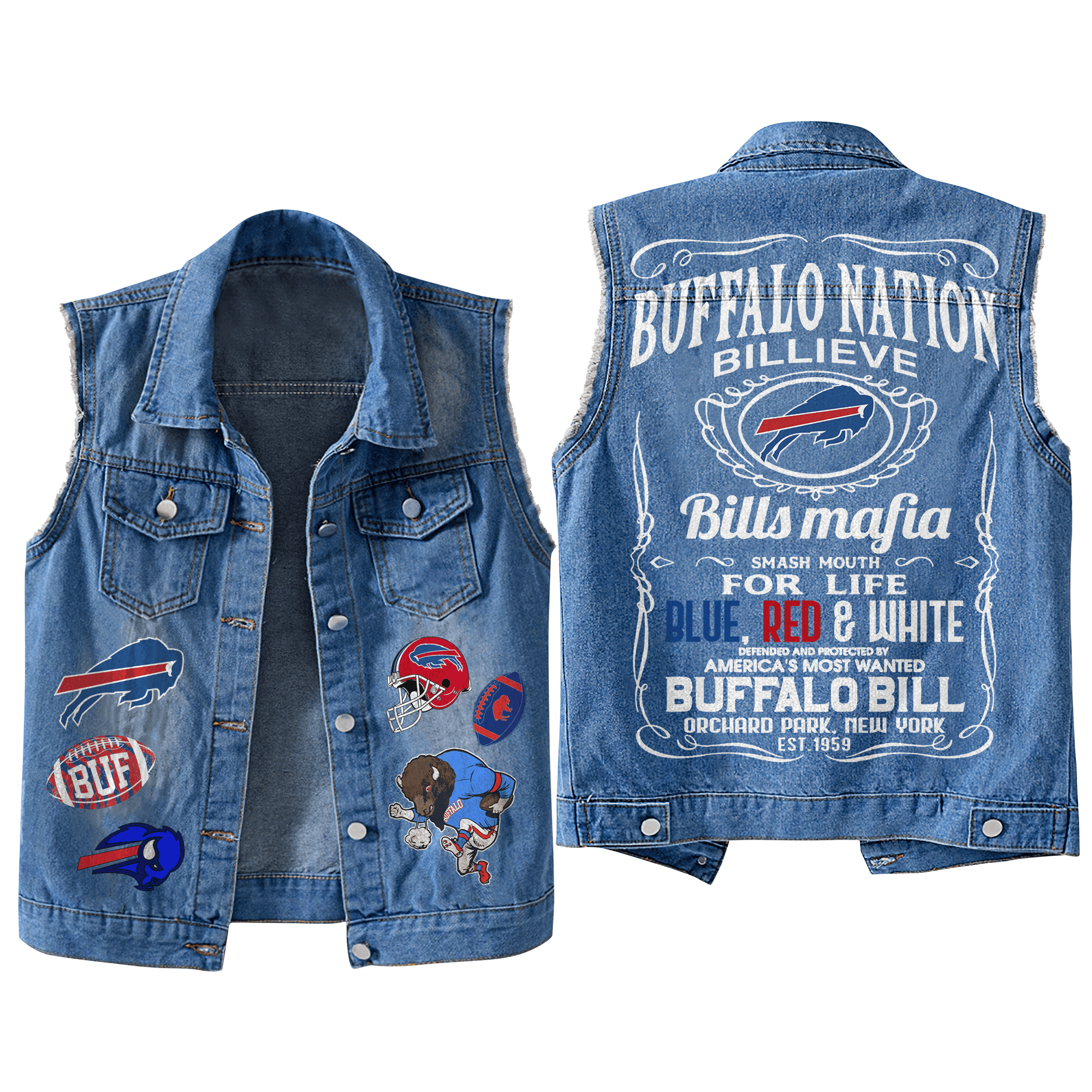 Buffalo Bills NFL Style Sleeveless Jacket For Fans