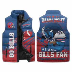 Buffalo Bills NFL Style Sleeveless Puffer Jacket For Fans