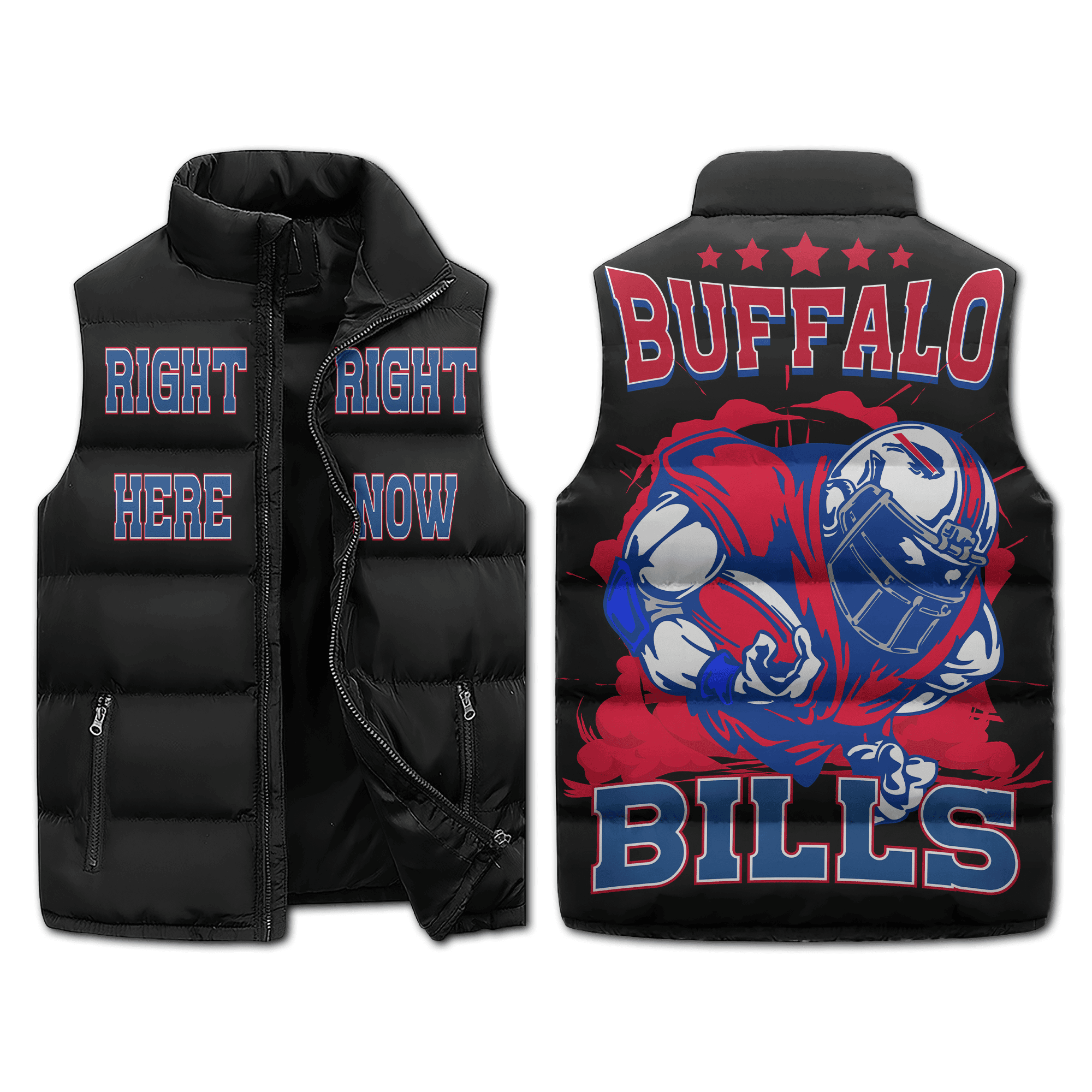 Buffalo Bills NFL Style Sleeveless Puffer Jacket For Fans