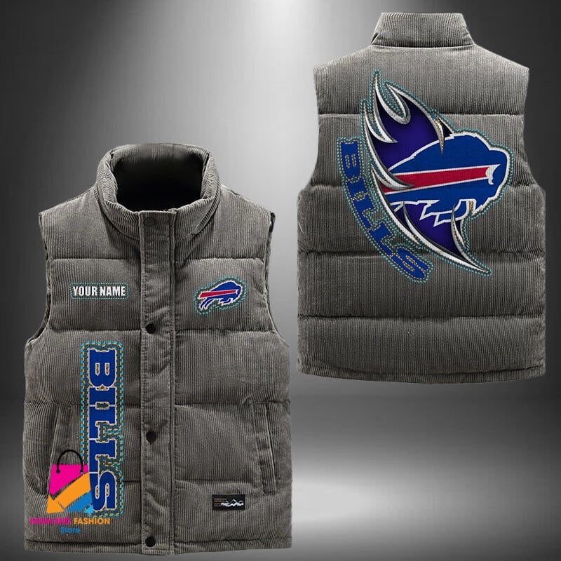 Buffalo Bills NFL Style Sleeveless Puffer Jacket For Fans
