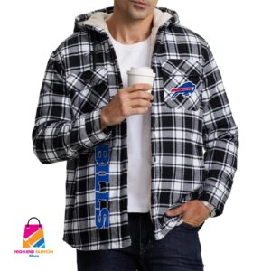 Buffalo Bills NFL Style Zip Fleece Flannel Jacket For Fans