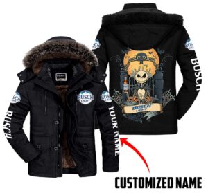 Busch Light x Jack Skellington Movies Style Parka Jacket For Fans