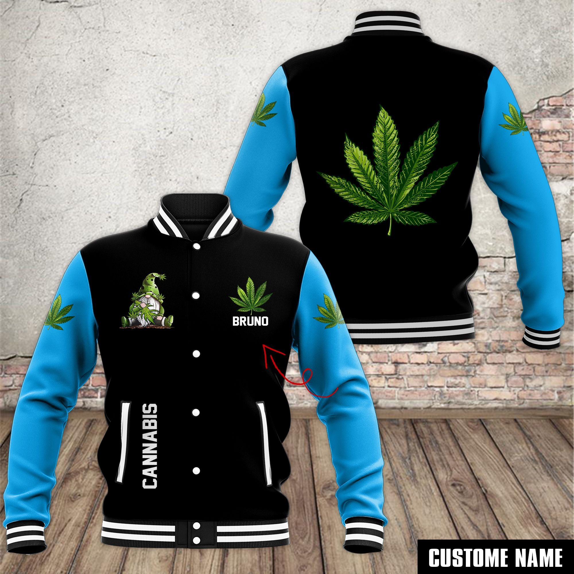 Cannabis Style Baseball Jacket For Fans