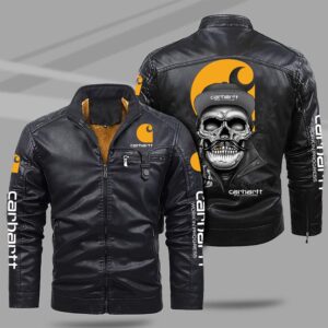Carhartt Style Fleece Lined Leather Jacket For Fans