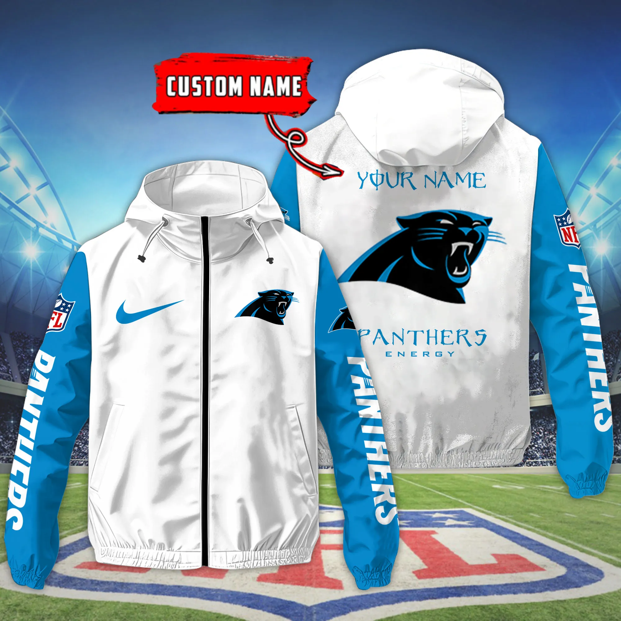 Carolina Panthers NFL Personalized Style Windbreaker Jacket For Fans