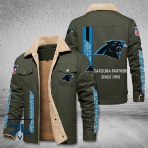 Carolina Panthers NFL Style Fleece Thermal Cotton Jacket For Fans