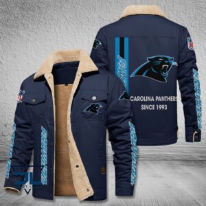 Carolina Panthers NFL Style Fleece Thermal Cotton Jacket For Fans