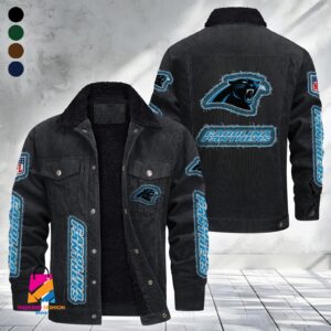 Carolina Panthers NFL Style Fleece Thermal Cotton Jacket For Fans