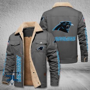 Carolina Panthers NFL Style Fleece Thermal Cotton Jacket For Fans