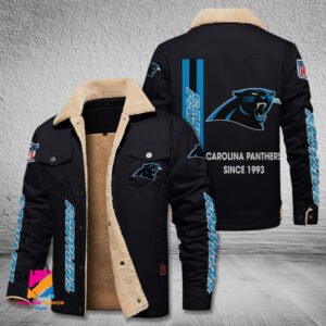Carolina Panthers NFL Style Fleece Thermal Cotton Jacket For Fans