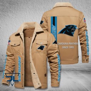 Carolina Panthers NFL Style Fleece Thermal Cotton Jacket For Fans