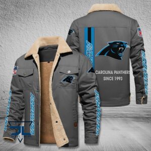 Carolina Panthers NFL Style Fleece Thermal Cotton Jacket For Fans