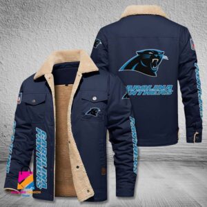 Carolina Panthers NFL Style Fleece Thermal Cotton Jacket For Fans