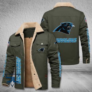 Carolina Panthers NFL Style Fleece Thermal Cotton Jacket For Fans