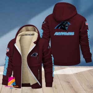 Carolina Panthers NFL Style Fleece Zip Hoodie Jacket For Fans