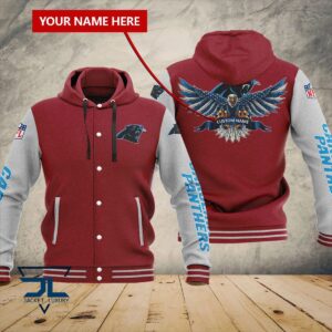 Carolina Panthers NFL Style Hooded Baseball Jacket For Fan