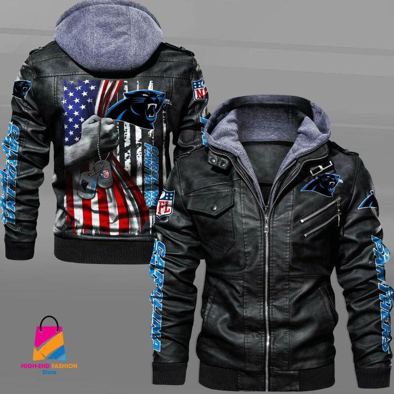 Carolina Panthers NFL Style Leather Jacket For Fan