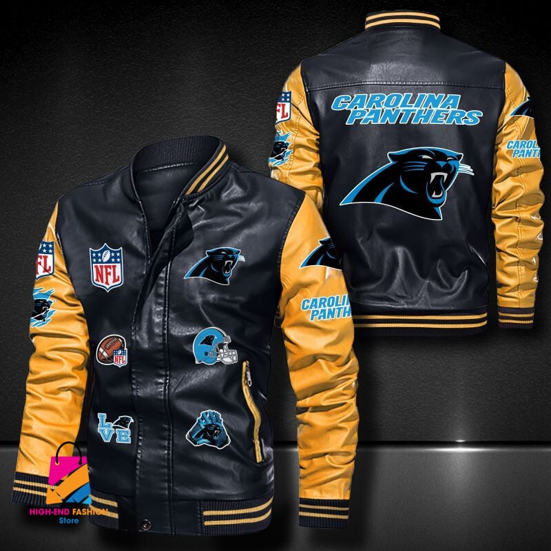 Carolina Panthers NFL Style Leather Jacket For Fan