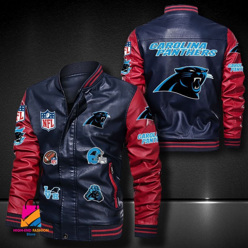 Carolina Panthers NFL Style Leather Jacket For Fan
