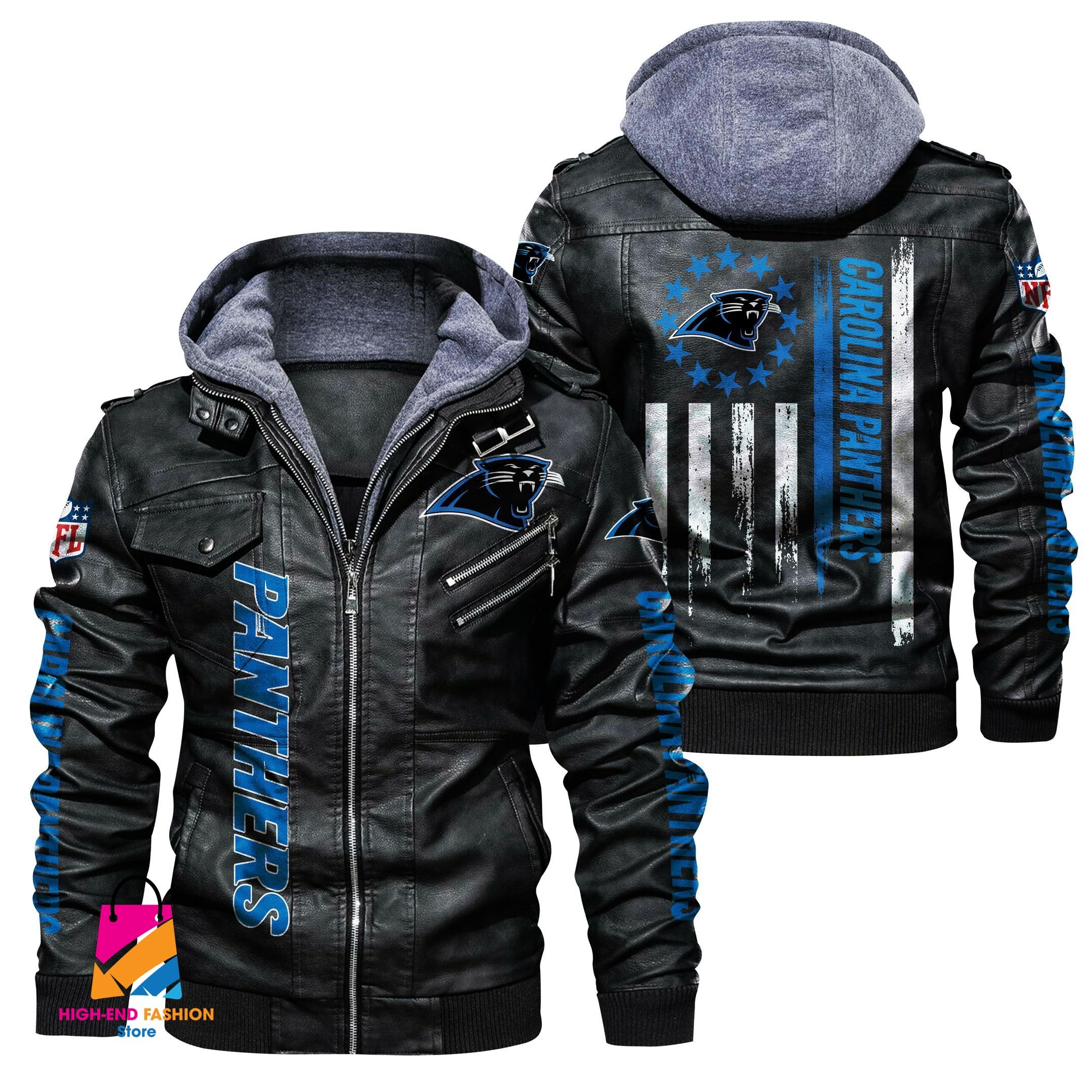 Carolina Panthers NFL Style Leather Jacket For Fan