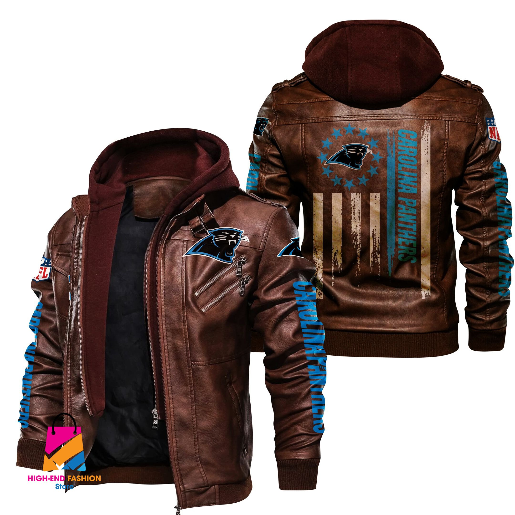Carolina Panthers NFL Style Leather Jacket For Fan
