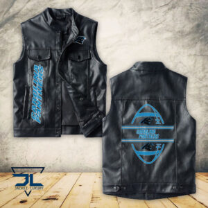 Carolina Panthers NFL Style Sleeveless Leather Jacket For Fans