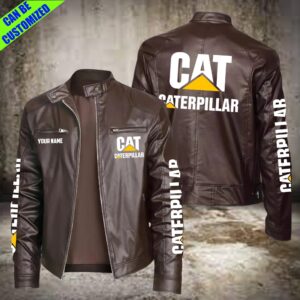 Caterpillar Company Style Leather Jacket For Fans