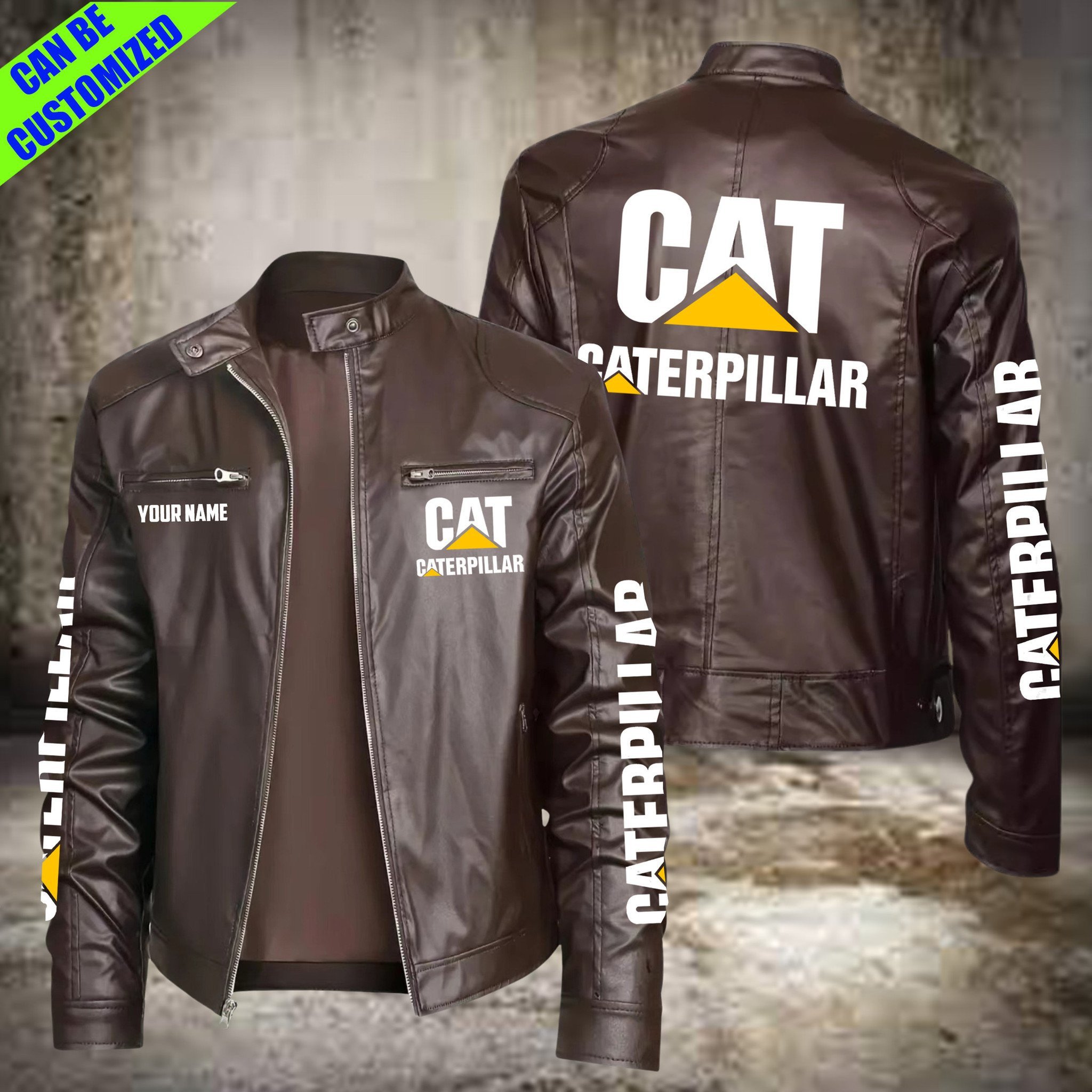 Caterpillar Company Style Leather Jacket For Fans