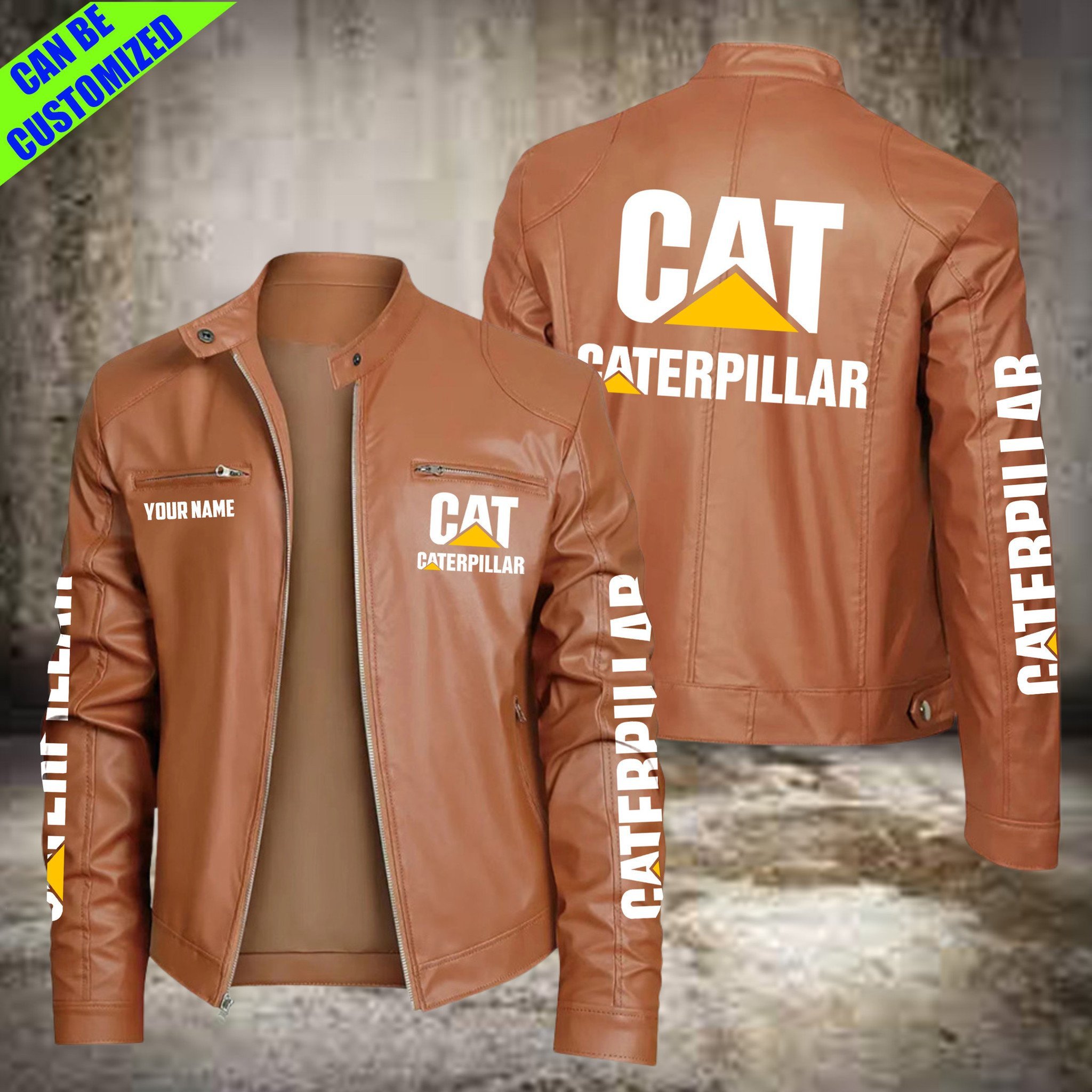 Caterpillar Company Style Leather Jacket For Fans