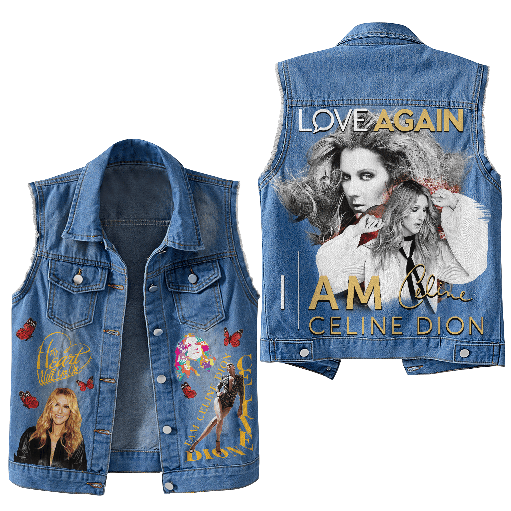 Celine Dion Music Style Sleeveless Jacket For Fans