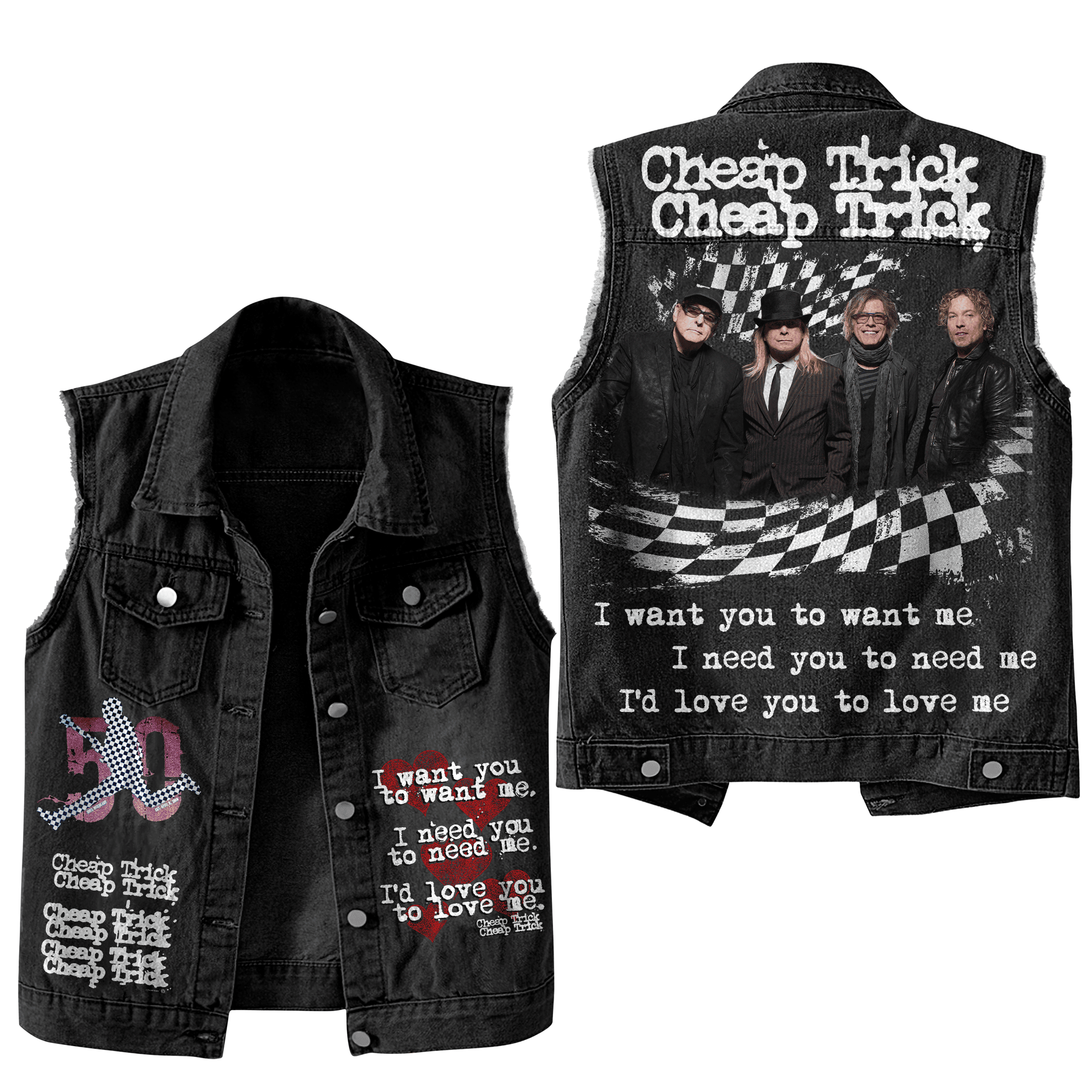 Cheap Trick Music Style Sleeveless Jacket For Fans